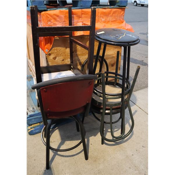 STACK OF ASSORTED CHAIRS FOR PARTS OR REPAIRS