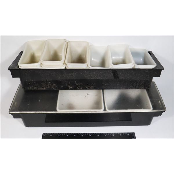 TWO CONDIMENT HOLDERS (INCOMPLETE)