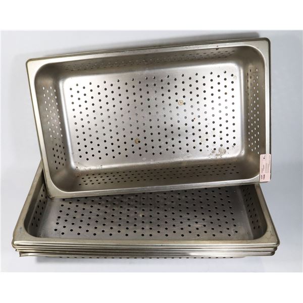 4 FULL SIZE STAINLESS PERFORATED INSERTS