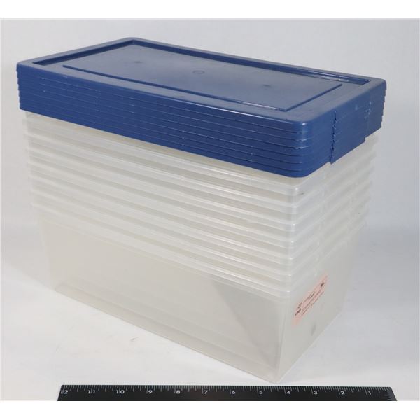 BUNDLE OF PLASTIC STORAGE CONTAINERS 12" X