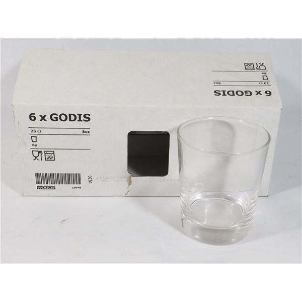 BOX OF IKEA GODIS 8-OZ GLASSES