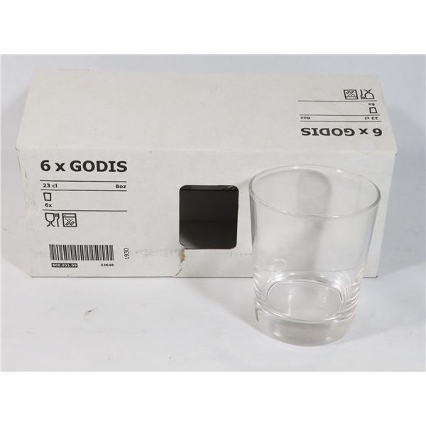 BOX OF IKEA GODIS 8-OZ GLASSES