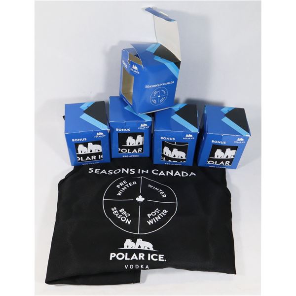 LOT OF X5 NEW POLAR ICE VODKA BBQ APRON