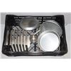 Image 1 : CRATE OF ASSORTED PANS, FLIPPER, AND MORE