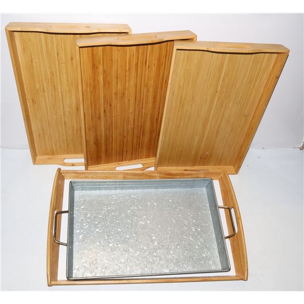 BOX OF ASSORTED SERVING TRAYS
