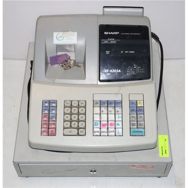 SHARP ELECTRONIC CASH REGISTER XE-A203A WITH KEYS