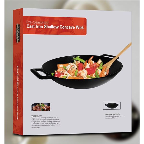 NEW UTOPIA KITCHEN PRE SEASONED CAST IRON SHALLOW