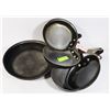 Image 1 : LOT OF 5 PANS, 4 OF 7 /2DIA , 1 OF 10 1/2DIA
