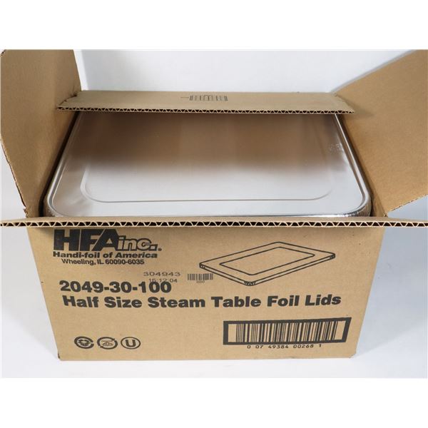 HALF SIZE STEAM TABLE FOIL LIDS