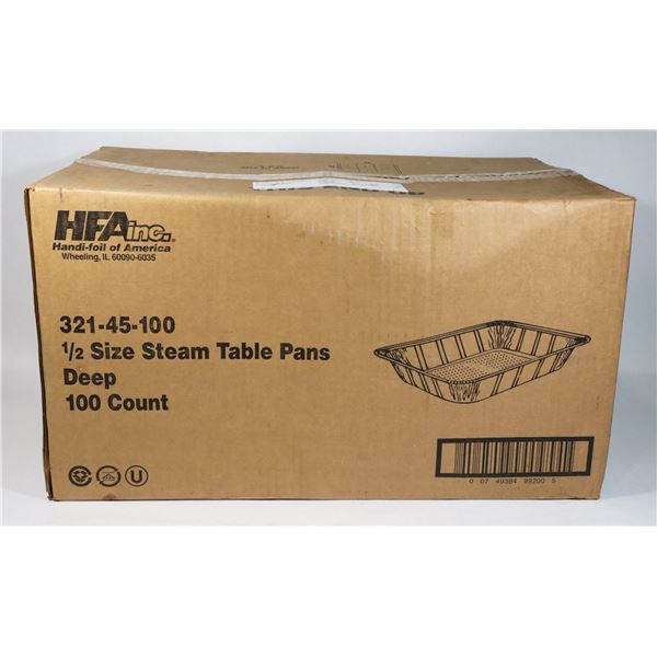 1/2 SIZE STEAM TABLE PANS 100 COUNT