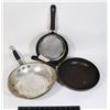 Image 1 : 3 FRYING PANS, SMALLEST IS 8" DIAMETER