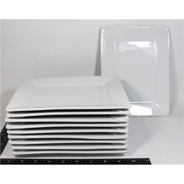 LOT OF 10 SQUARE PLATES 8 1/2X6 1/2"