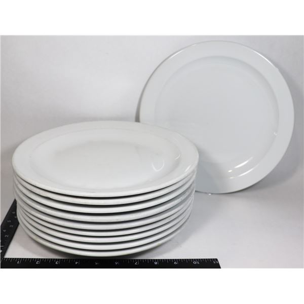 LOT OF 10 DINNER PLATES AROUND 10" DIA