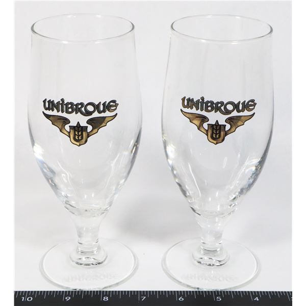 2 UNIBROUE TULIP GLASSES