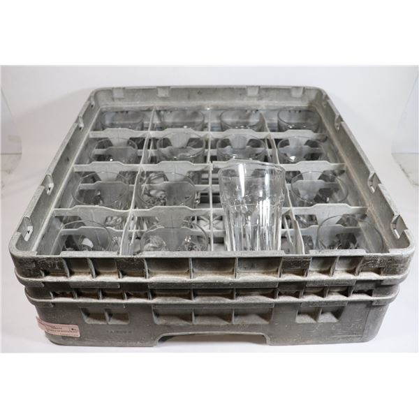DISHRACK FULL OF RESTAURANT GLASSES