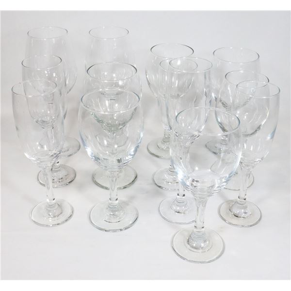 MILK CRATE OF WINE GLASSES