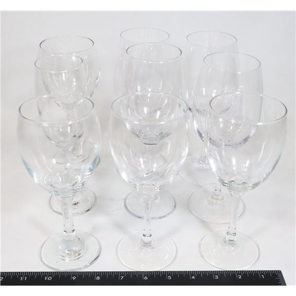 MILK CRATE OF WINE GLASSES