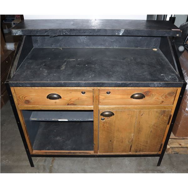 BUILT SOLID WOOD HOST STATION APPROX 45.5" TALL X