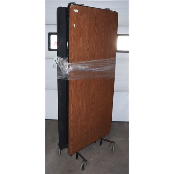 146" X 36" COMMERCIAL FOLDABLE TABLE ON WHEELS