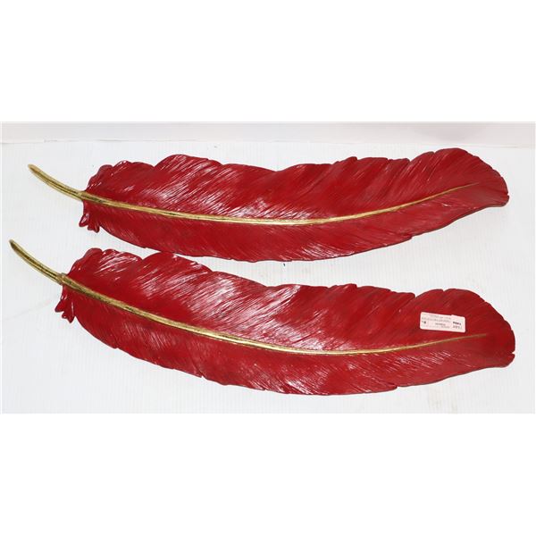 *BAILIFF SEIZURE*TWO FEATHER THEME WALL ART PIECES