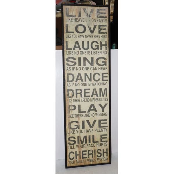 *BAILIFF SEIZURE*18" X 61" LIVE LOVE LAUGH WALL