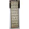 Image 1 : *BAILIFF SEIZURE*18" X 61" LIVE LOVE LAUGH WALL