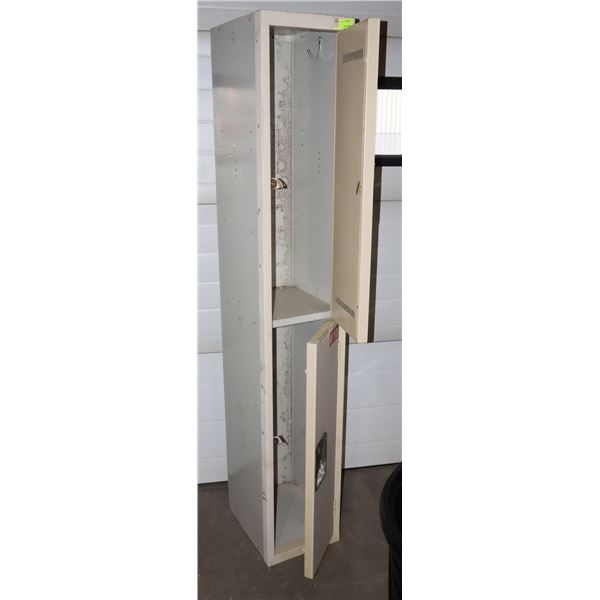 LOCKER, TWO DOORS. APPROX. 6' TALL X 1' 'WIDE X 15"D