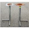 Image 1 : TWO CHROME TABLE BASES APPROX 28" TALL