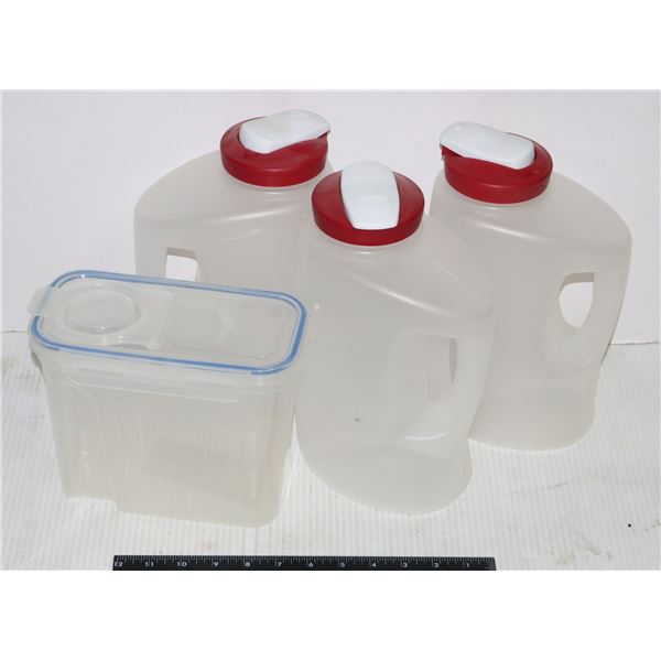 LOT OF 3 RUBBERMAID 2.83 L STORAGE CONTAINERS