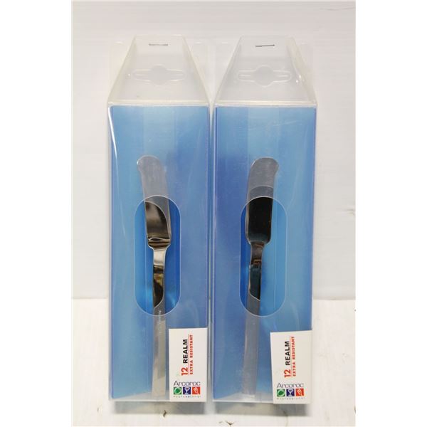 24 NEW ARCOROC CARDINAL REALM BUTTER SPREADERS