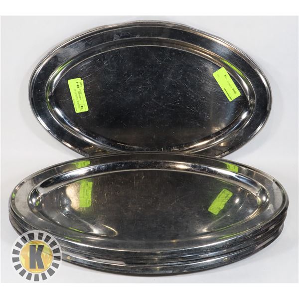 LARGE LOT OF METAL SERVING TRAYS