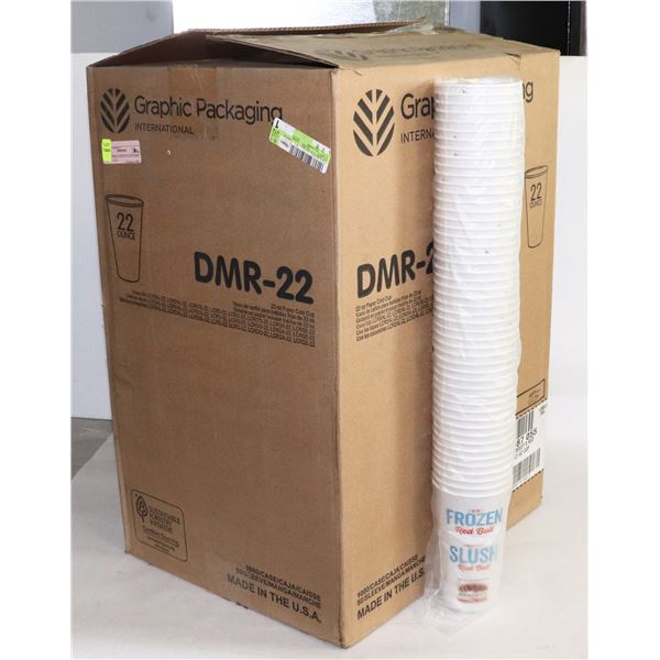 NEW 1000PC CASE OF 22-OZ PAPER COLD CUPS