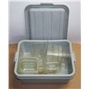 Image 1 : *BAILIFF SEIZURE* TWO GREY BUS PANS WITH LIDS FULL