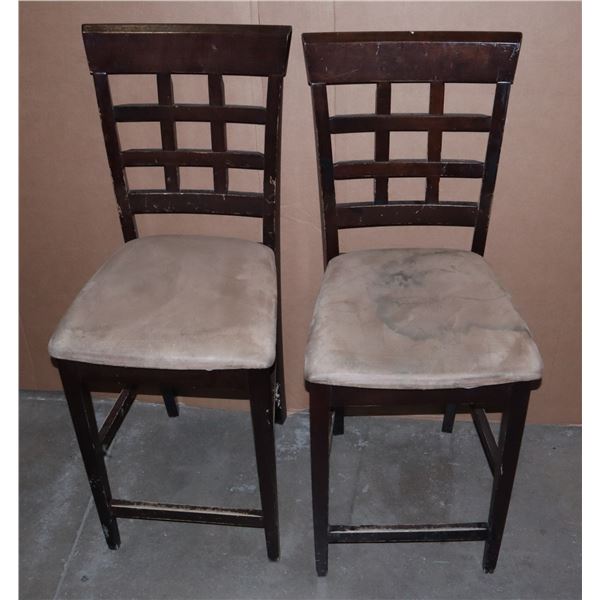 TWO TALL CHAIRS (SEAT HEIGHT APPROX 25")