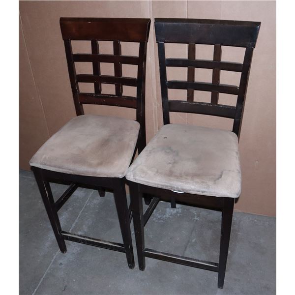 TWO TALL CHAIRS (SEAT HEIGHT APPROX 25")