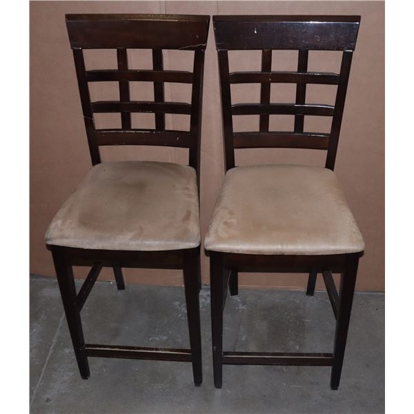 TWO TALL CHAIRS (SEAT HEIGHT APPROX 25")