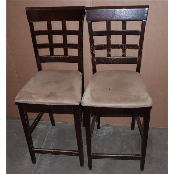 TWO TALL CHAIRS (SEAT HEIGHT APPROX 25")