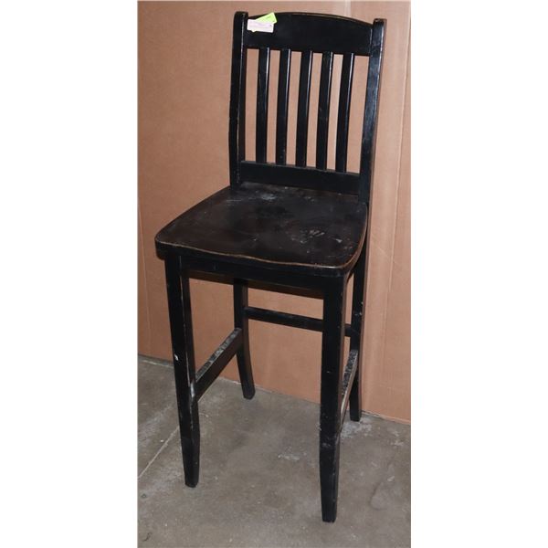 BAR HEIGHT WOOD CHAIR