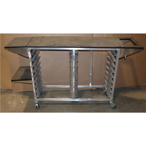 NEW IN BOX FOOD SERVICE PAN RACK, HOLDS 1/4 SIZE