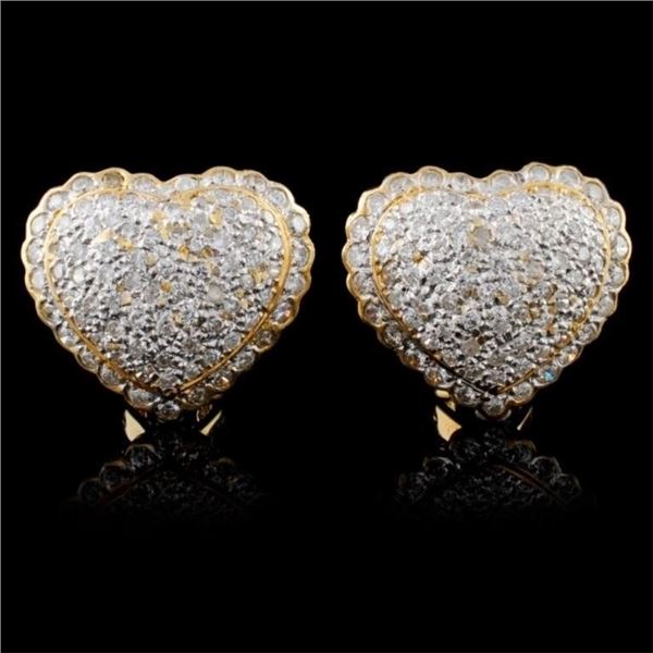 14K Yellow Gold 2.20ctw Diamond Earrings