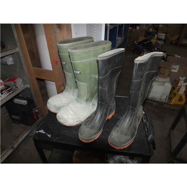 2 Pairs Of Steel Toed Rubber Boots