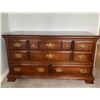 Image 1 : Solid Walnut Chest Of Drawers With Brass Decorative Handles 58L x 19D x 31H