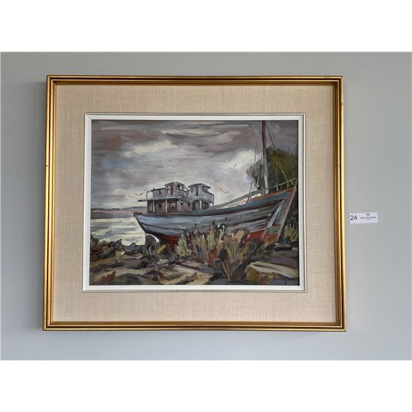 Gerard Boulange Vorline D'Eau Oil On Canvass 28 x 24