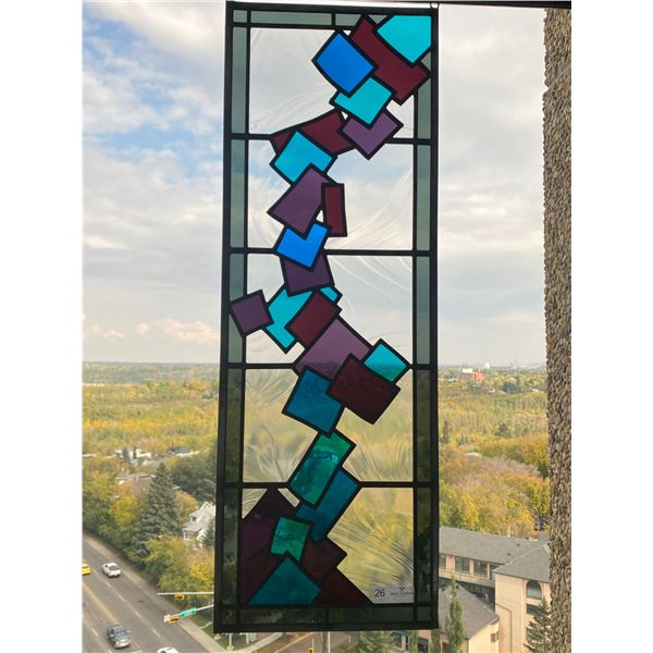 Stained Glass Window Geometric Patern 14 x 40