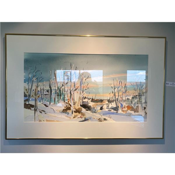 Francis Alty A R Scott 1991 Winter Sunrise Watercolour 37 x 24