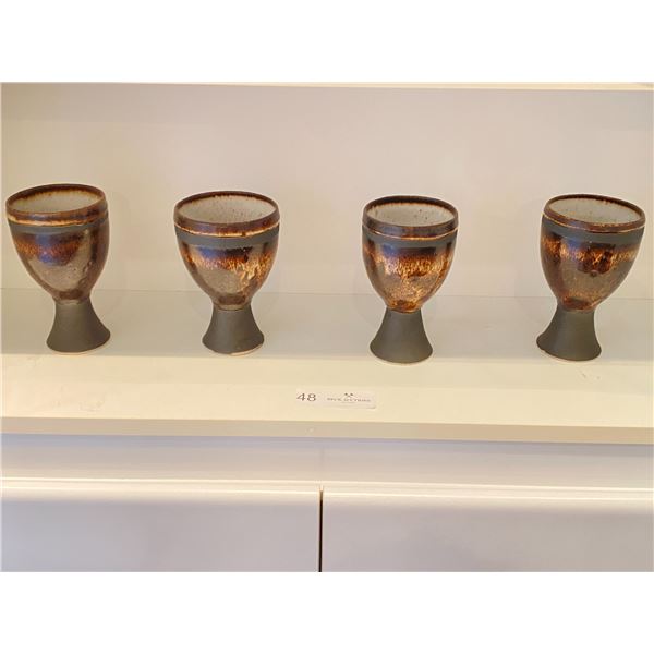 Hand Made Pottery Wine Goblets