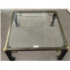 Image 1 : Bevelled Glass & Metal Designer Coffee Table 34 x 34 x 16T