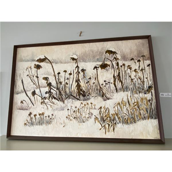 Mary Hallett Biggs Winter Garden Oil On Canvas 37 X 26