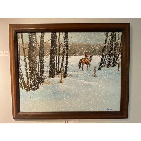 Burbank Acrylic On Canvass Winter Scene 21 x 17