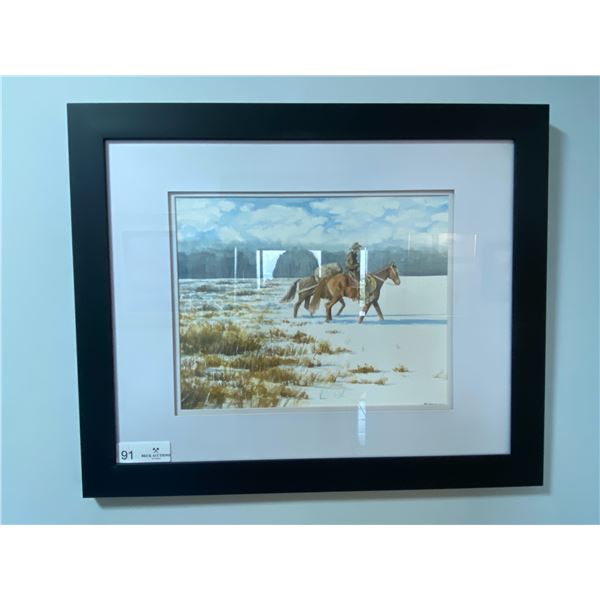 Winter Cowboy Print 23 x 19